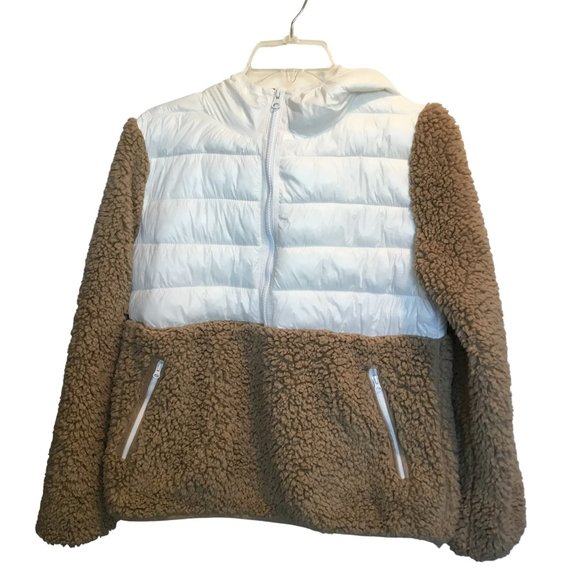 Gap Fit Jackets & Blazers - Gap Fit women's half sherpa half puffy zip pullover jacket size Small